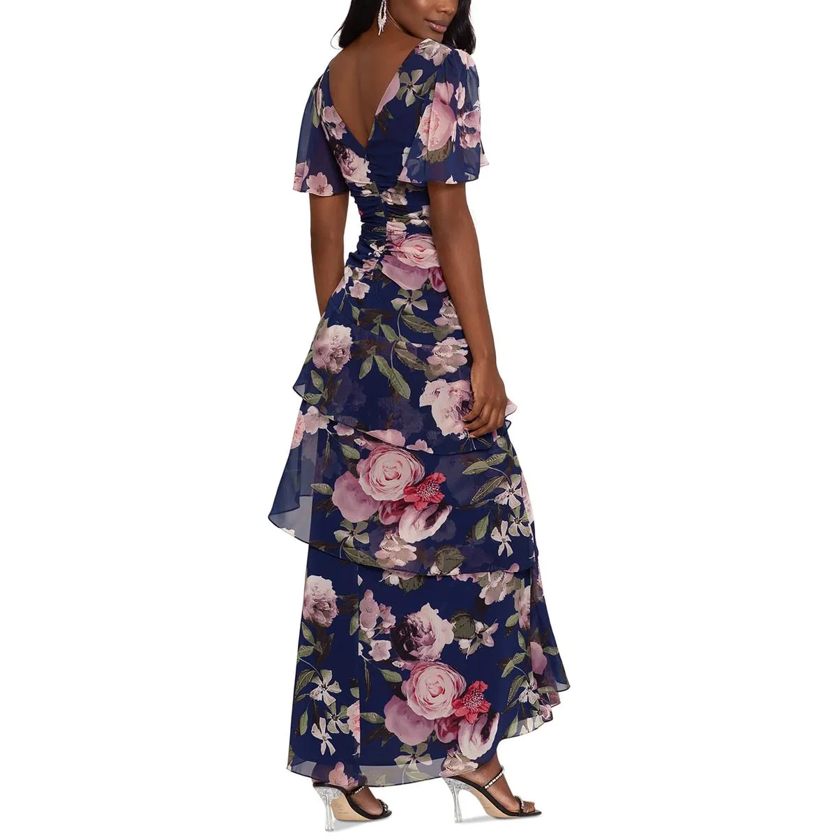 Editors Choice Womens Surplice Tiered Maxi Dress  Last Few Pieces!