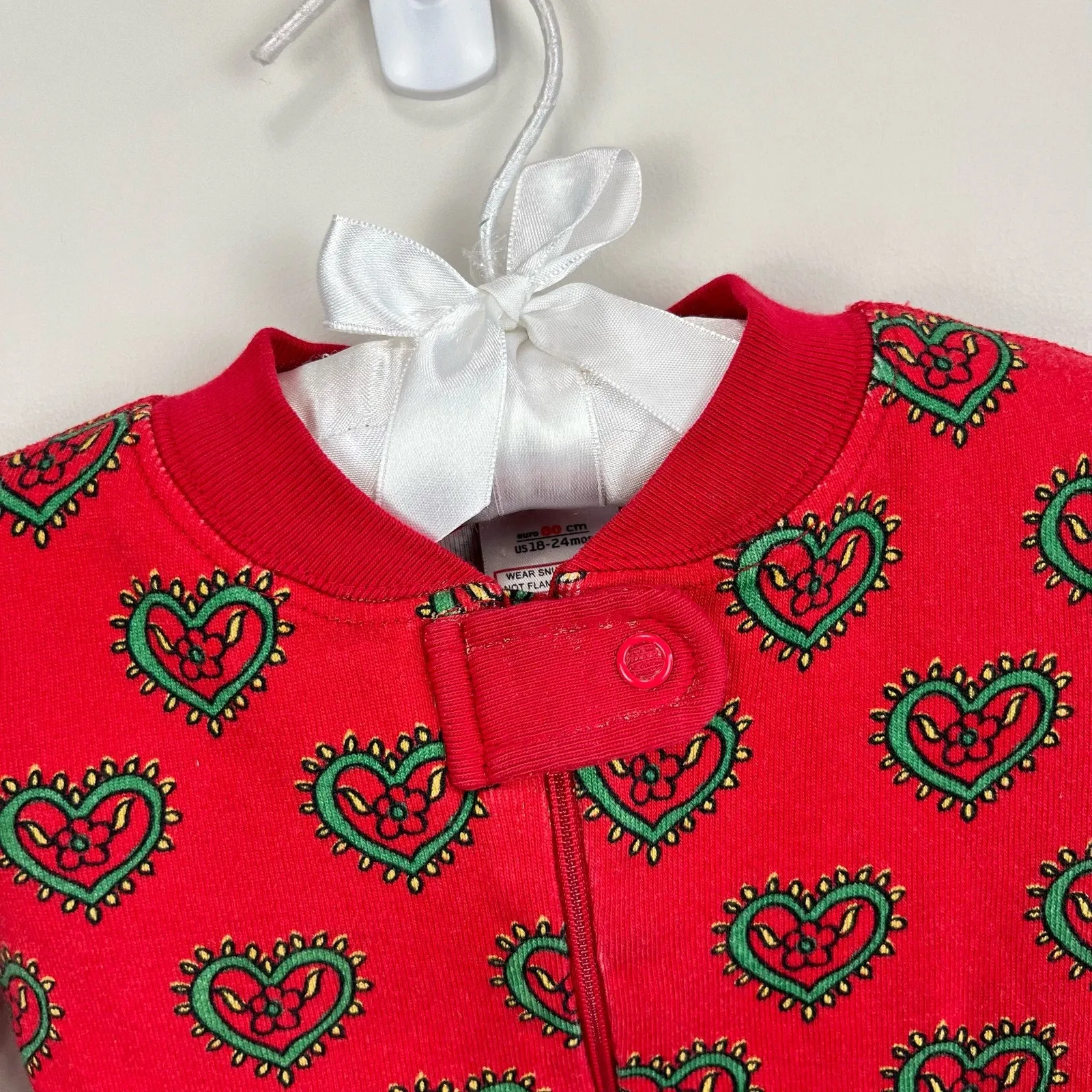 Editors Pick Hanna Andersson Red Heart Pajamas 80 cm 18-24 Months  Almost Gone!