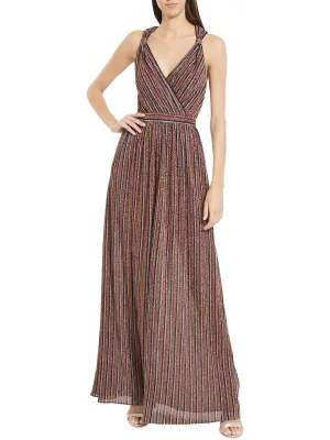 Editors Pick Womens Metallic Striped Evening Dress  Today Only!