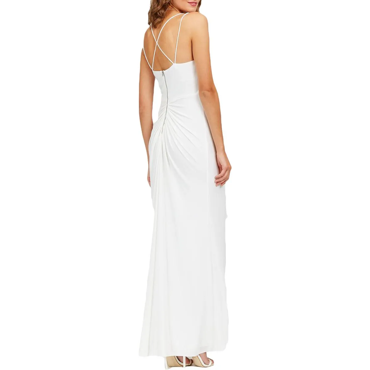 Editors Pick Womens Ruched V-Neck Evening Dress  Stylish & Comfortable