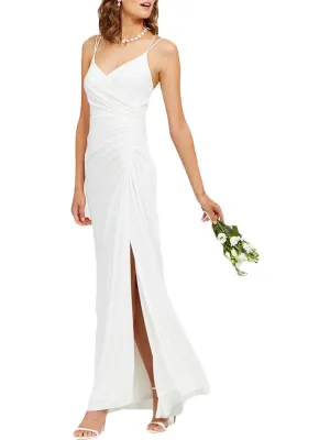 Editors Pick Womens Ruched V-Neck Evening Dress  Stylish & Comfortable