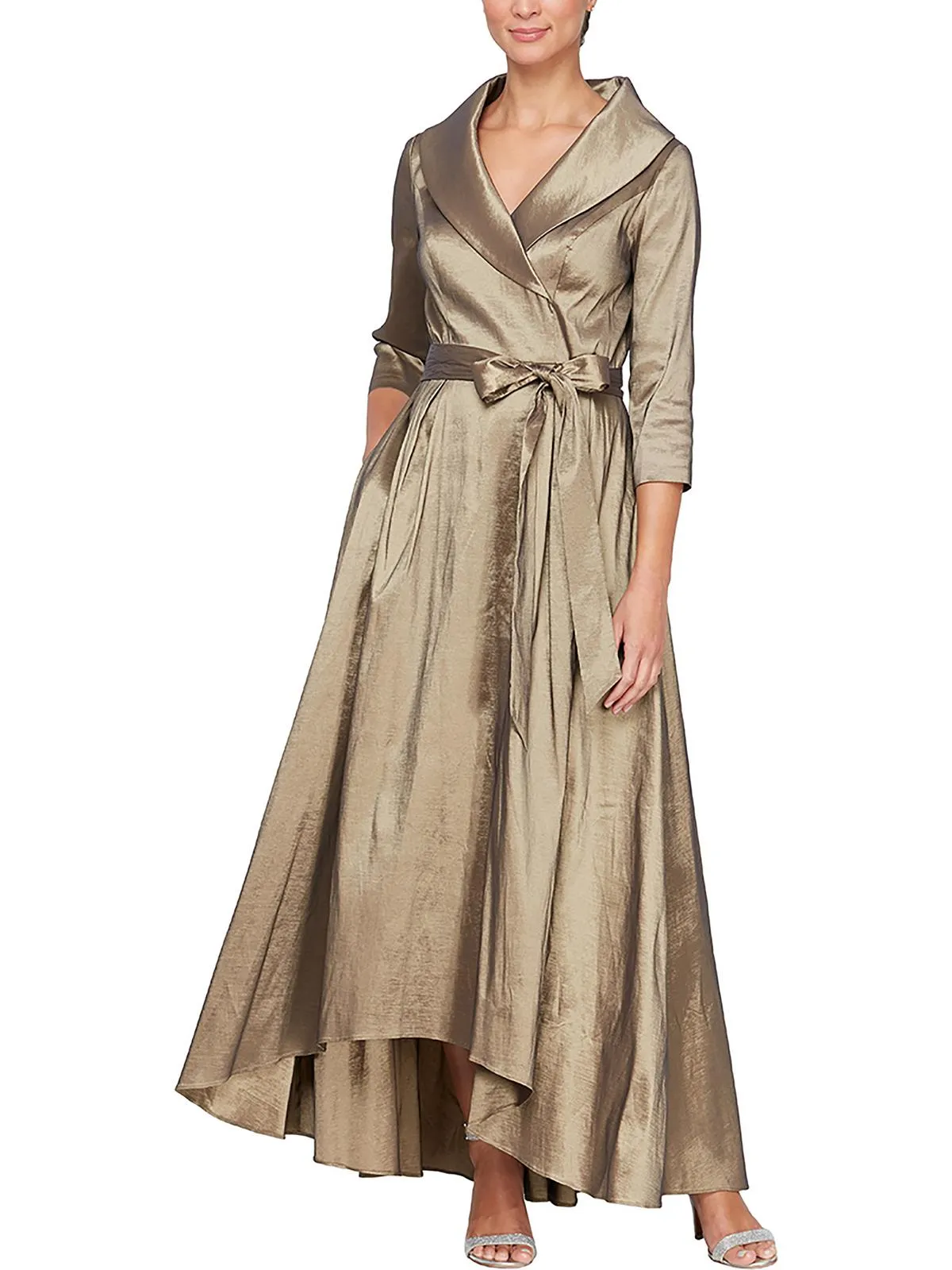 Editors Pick Womens Taffeta Collared Maxi Dress  Almost Gone!