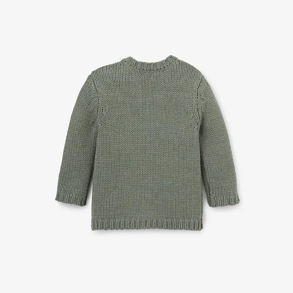 Elegant Baby Green Christmas Tree Knit Pullover