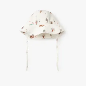Elegant Baby On The Farm Organic Muslin Sunhat - White