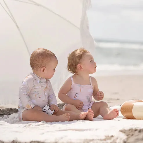 Elegant Baby Seaside Safari Baby Rash Guard -  Rainy Day