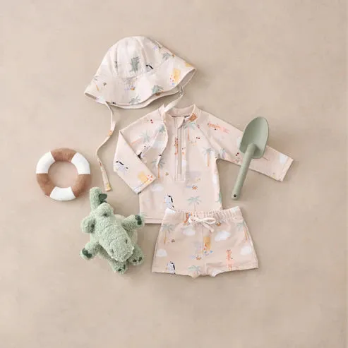 Elegant Baby Seaside Safari Baby Rash Guard -  Rainy Day