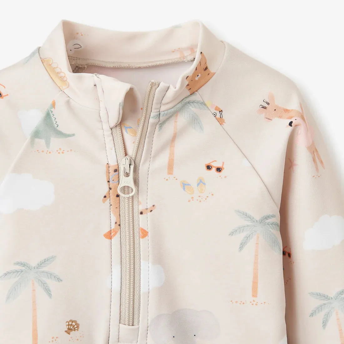 Elegant Baby Seaside Safari Baby Rash Guard -  Rainy Day
