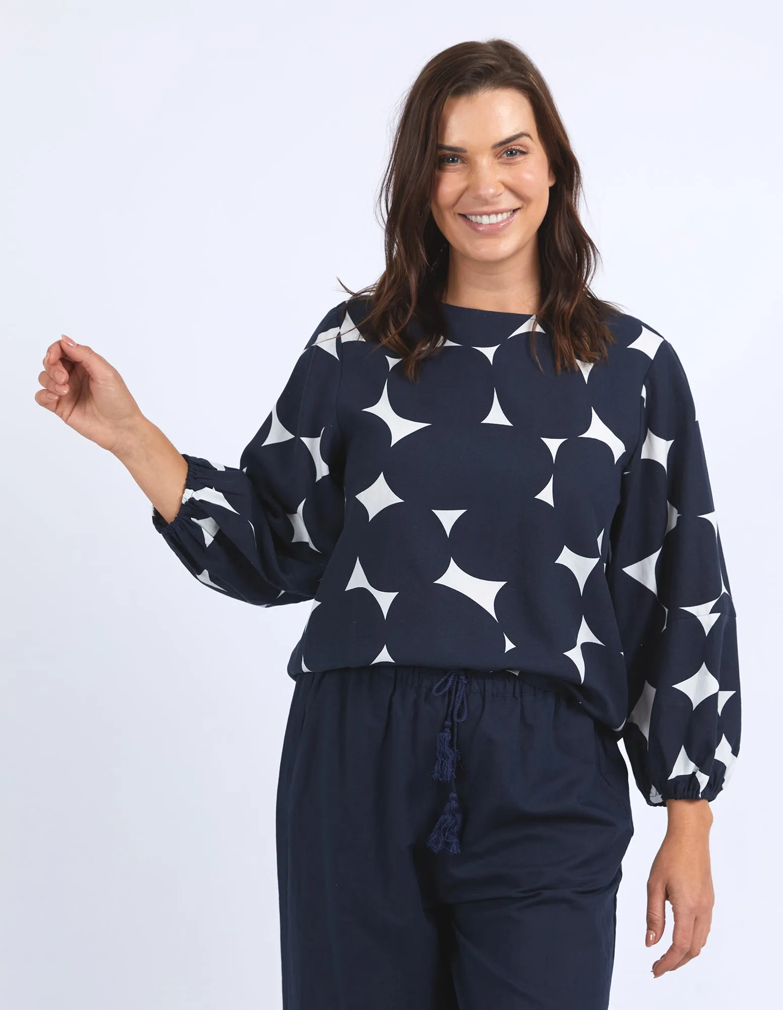 Elm Demi Spot Top Spot Print