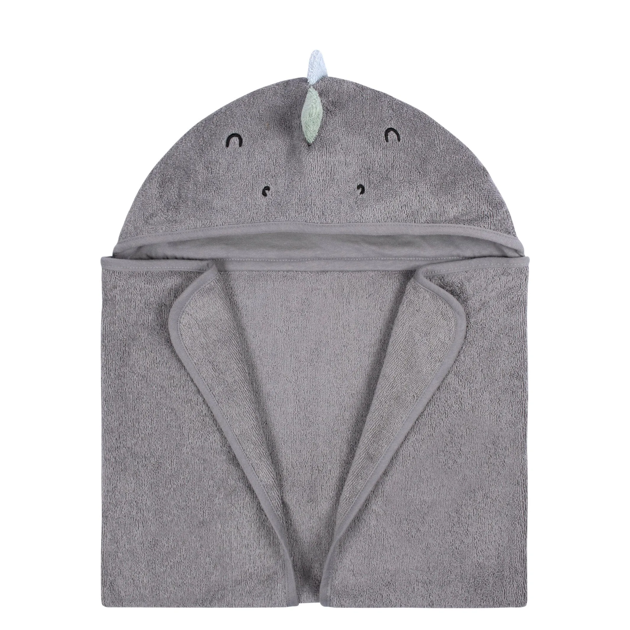 Embroidered 4-Piece Baby Boys Charcoal Dino Towel & Washcloths Set Gerber Childrenswea