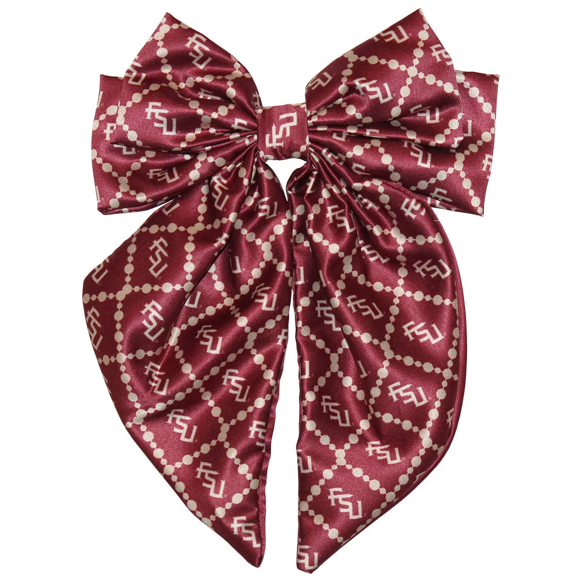 Emerson Street Stacked FSU Design Barrette Hair Bow - Garnet