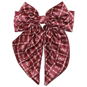 Emerson Street Stacked FSU Design Barrette Hair Bow - Garnet