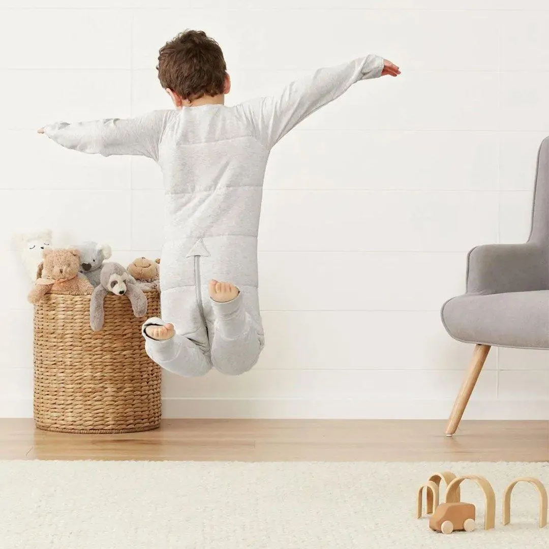 ergoPouch Organic Winter Long Sleeved Sleep Onesie - Grey Marle - 2.5 TOG