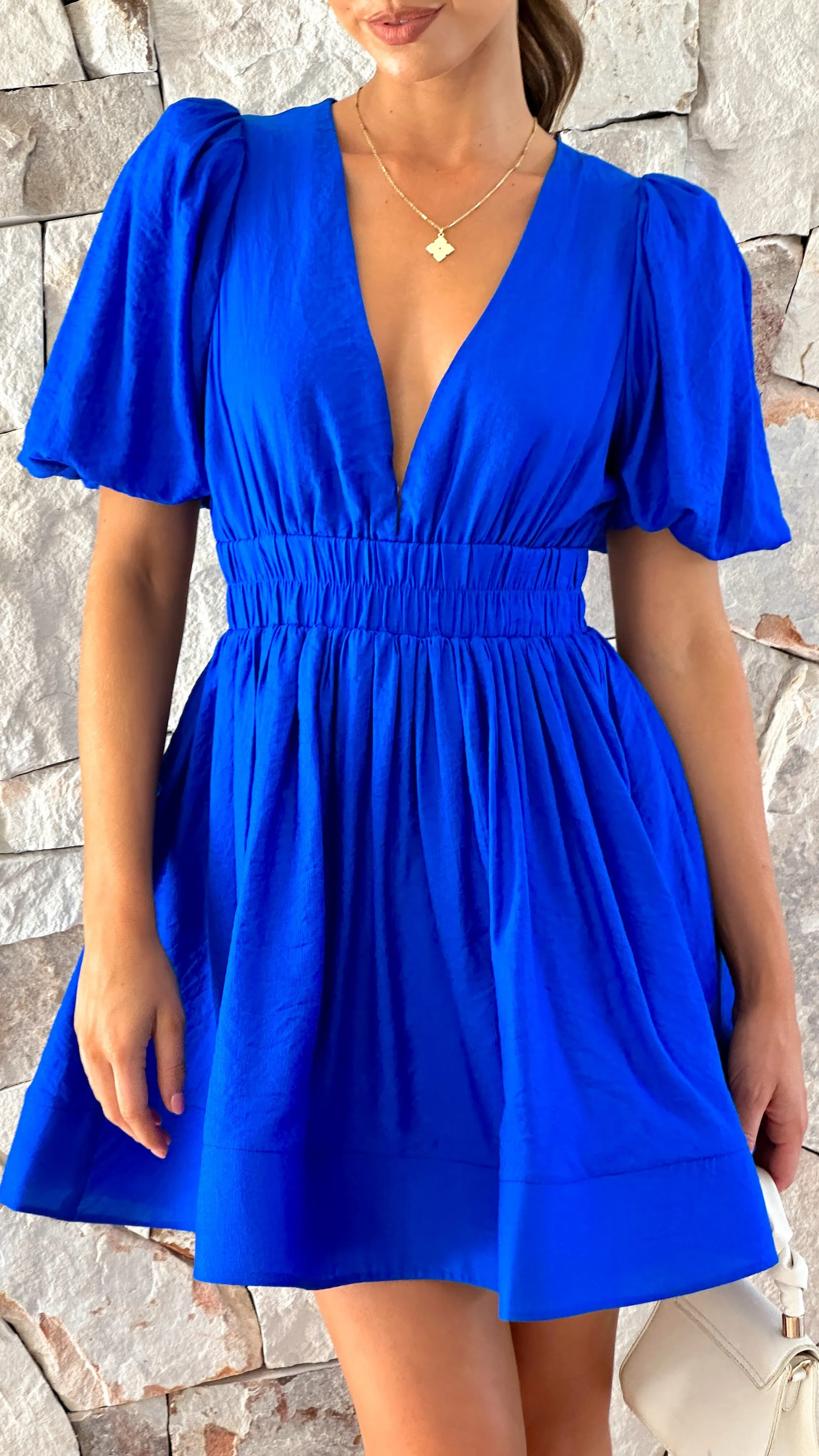 Erin Mini Dress - Royal Blue Billy J