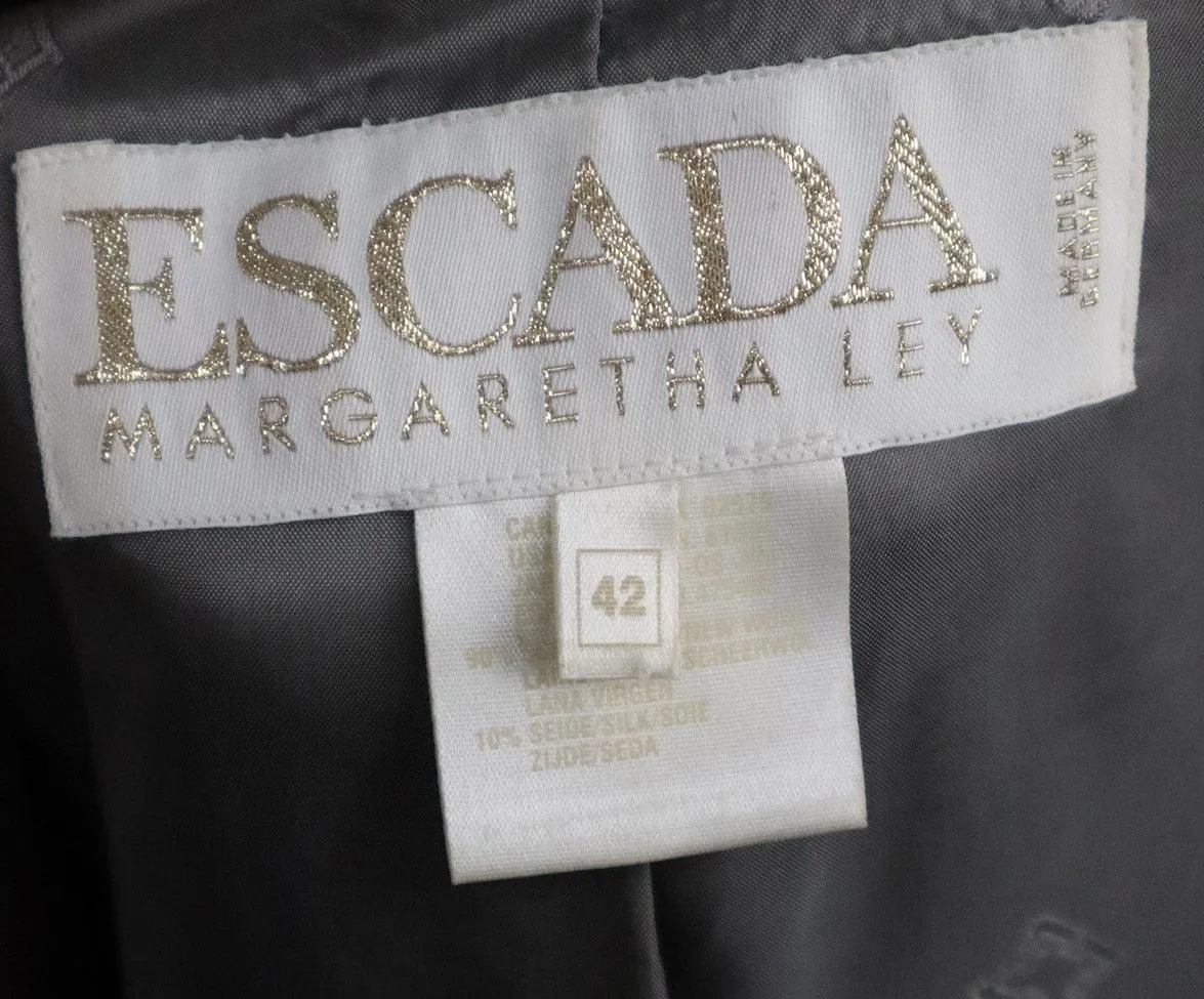 Escada Vintage Grey Wool & Silk Blazer sz 8