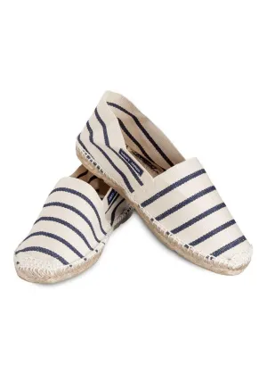 Espadrilles marinire homme - en coton canevas (BLANC/MARINE)