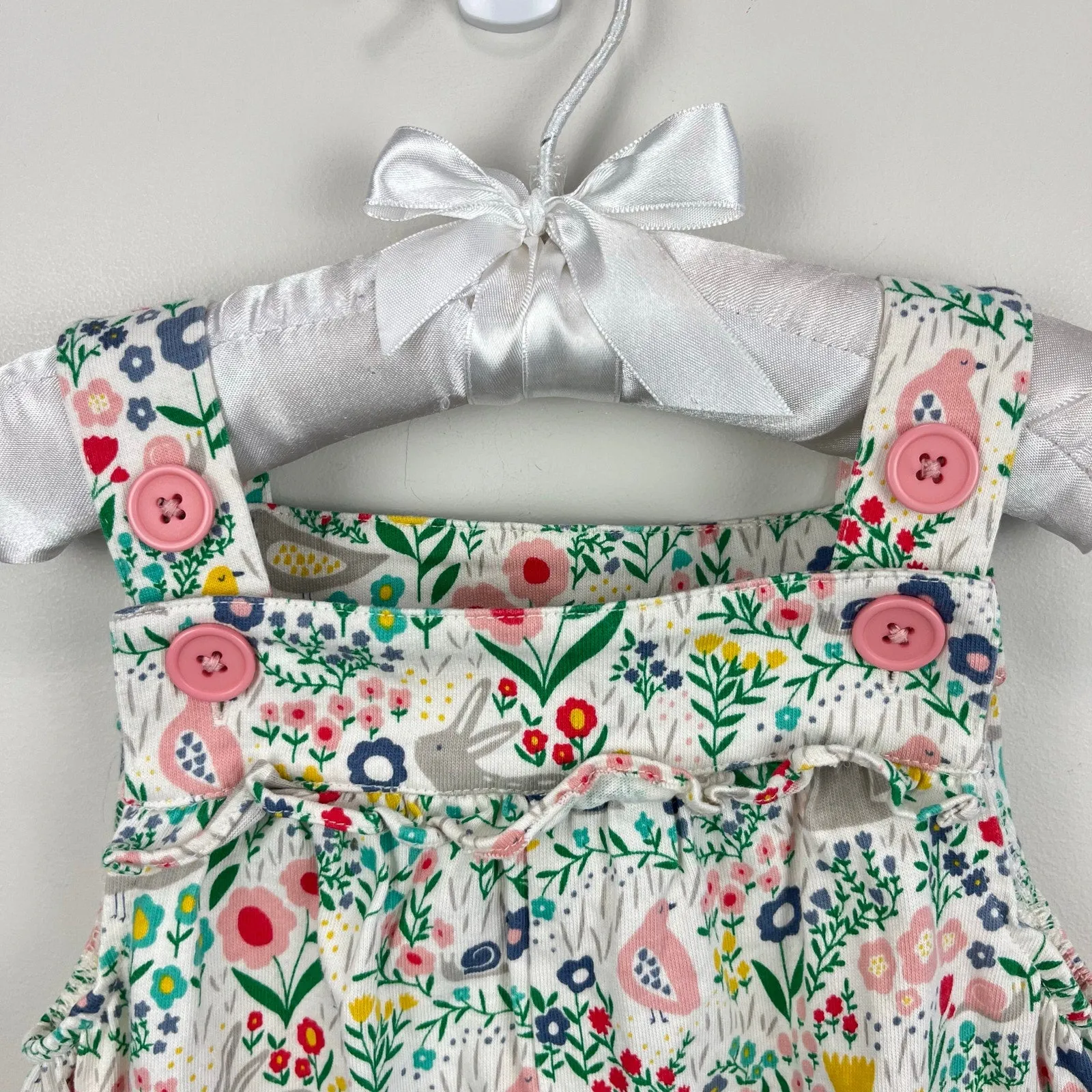 Exclusive Mini Boden Floral Forest Friends Dungarees 18-24 Months  Limited Release!