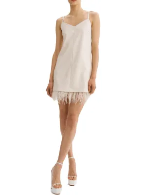 Exclusive Mollie Womens Vegan Leather Feather Mini Dress  Last Chance!