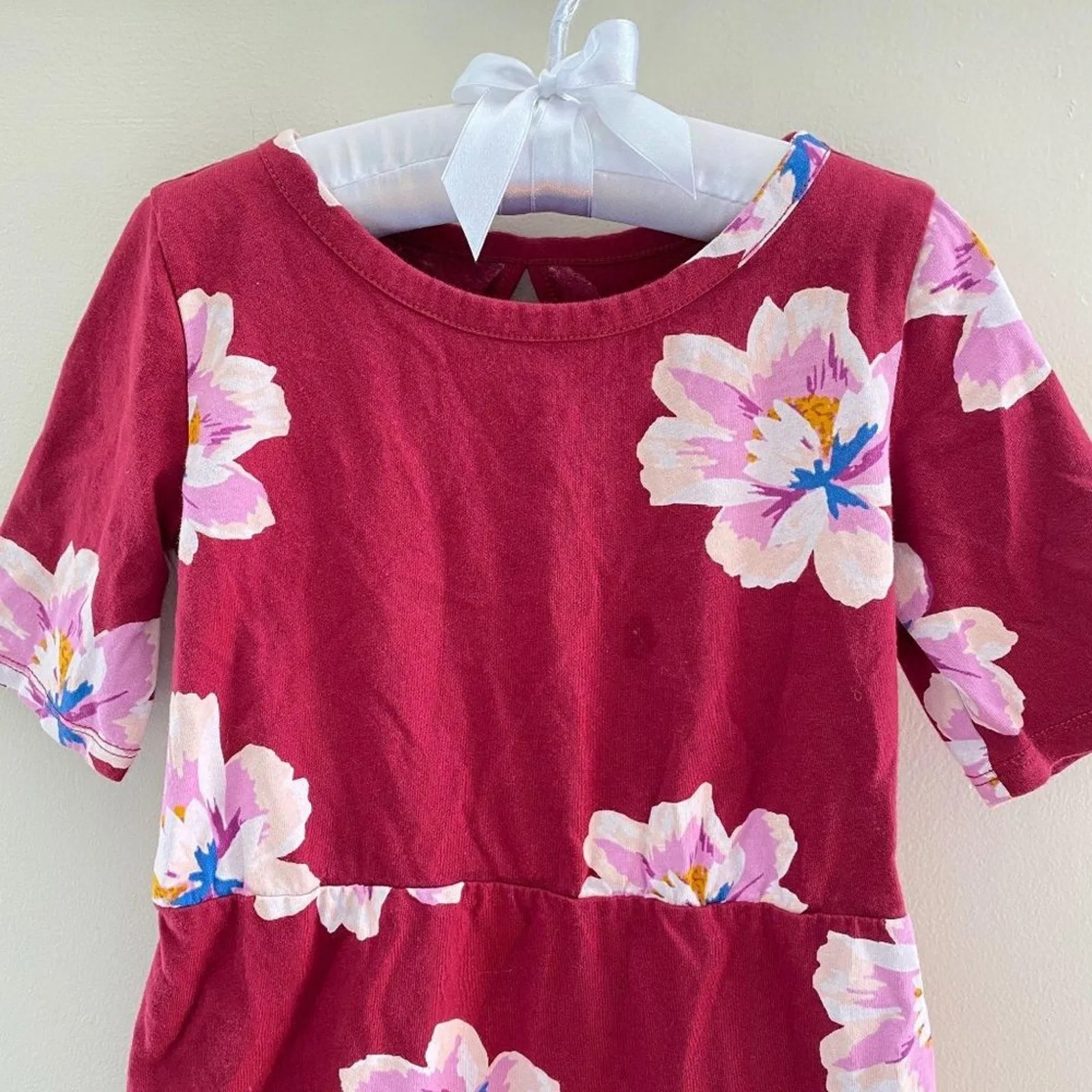 Exclusive Old Navy Girls Burgundy Flower Dress XS (5T)  Last Chance!