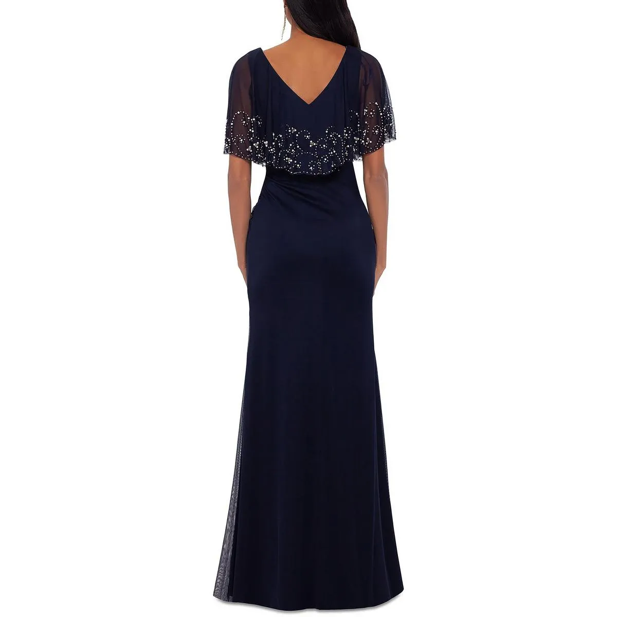 Exclusive Petites Womens Embellished Capelet Evening Dress  Limited Availability!
