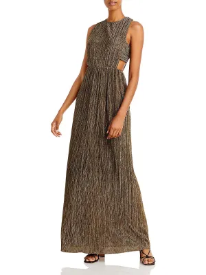 Exclusive Womens Metallic Cut Out Evening Dress  Almost Gone!
