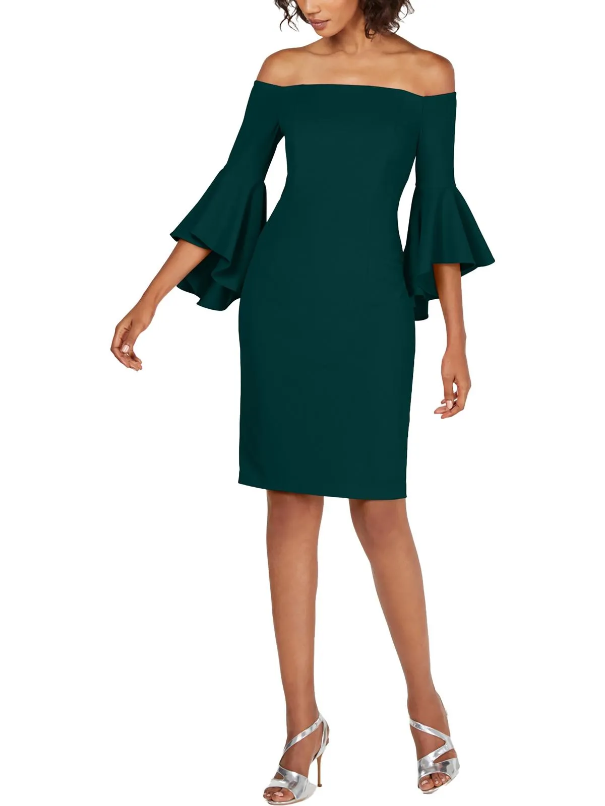 Exclusive Womens Off-The-Shoulder Mini Sheath Dress  Going Fast!