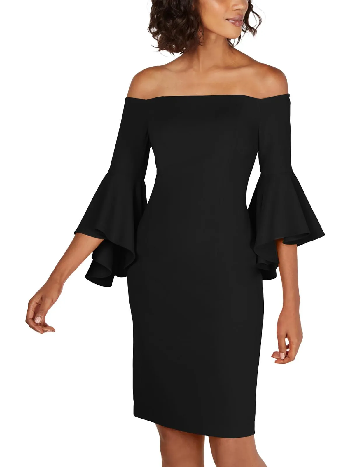 Exclusive Womens Off-The-Shoulder Mini Sheath Dress  Going Fast!