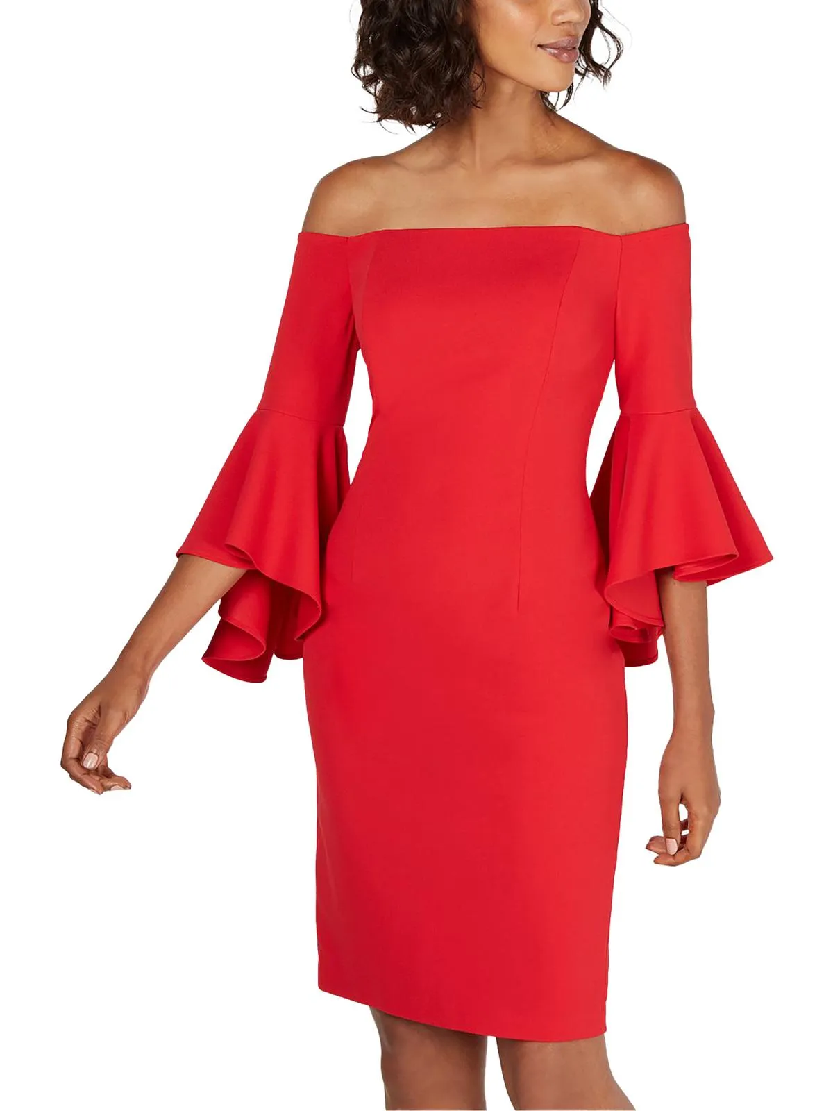 Exclusive Womens Off-The-Shoulder Mini Sheath Dress  Going Fast!