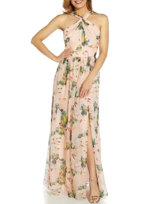 Exclusive Womens Organza Floral Print Evening Dress  Limited Availability!