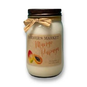 Farmer's Market Mango Papaya Organic Soy Wax Candle 100-Hr Burn Time