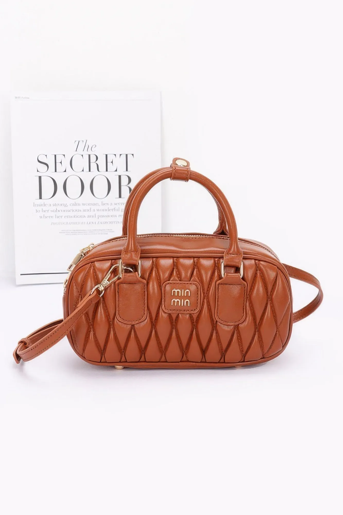 FASHNZFAB Women's Quilted Faux Leather Handbag