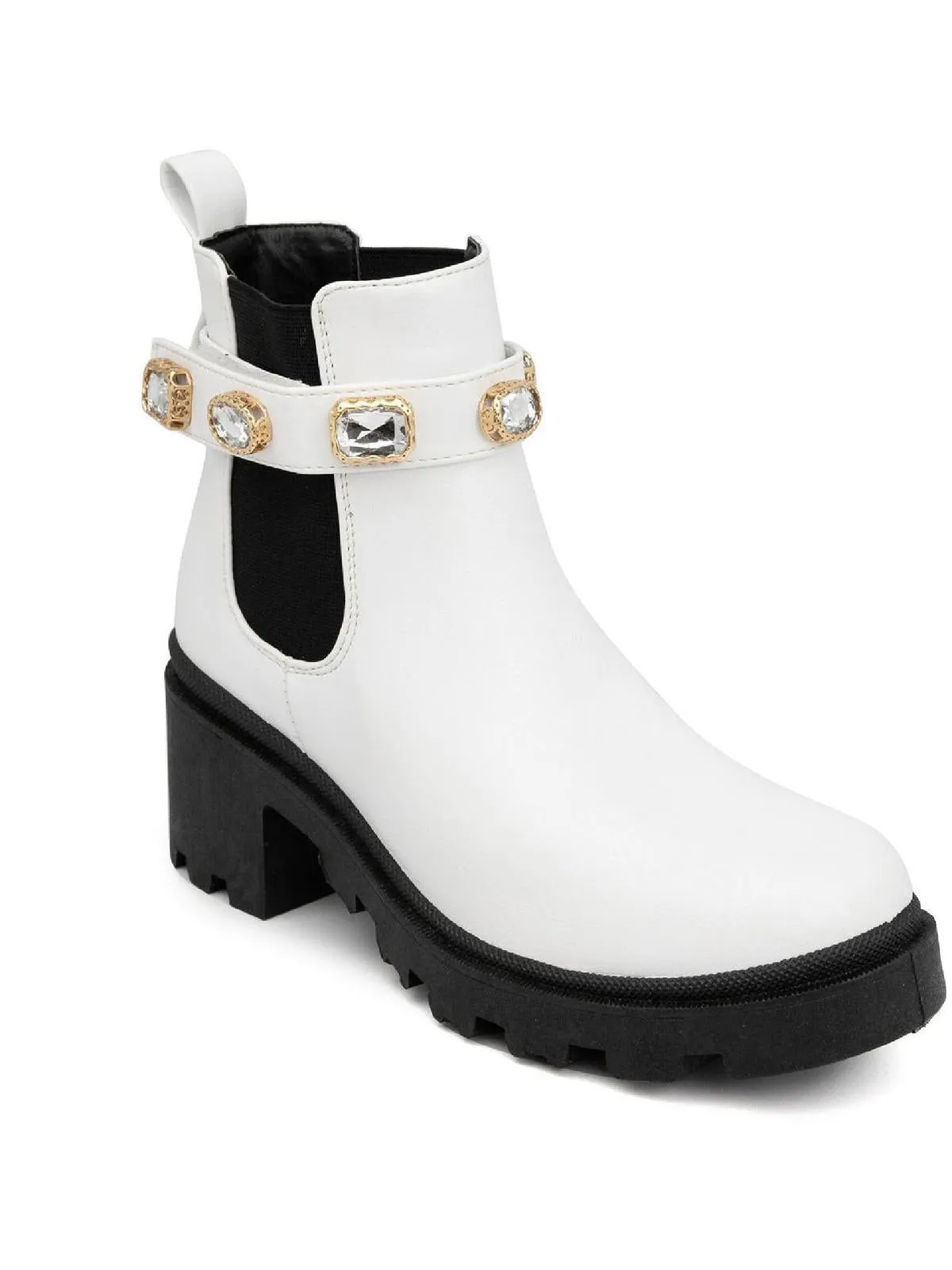 Favorite  Womens Velcro Rhinestones Booties
