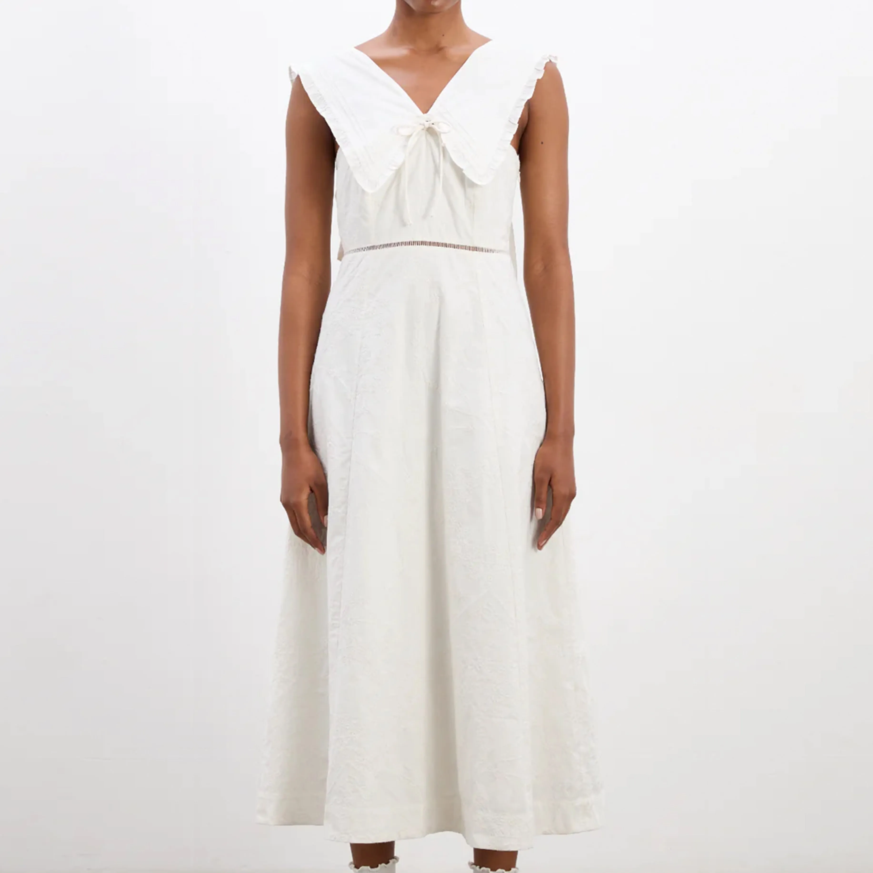 Final Few Damson Madder Fan Fan Midi Dress Patchwork Broderie  Today Only!