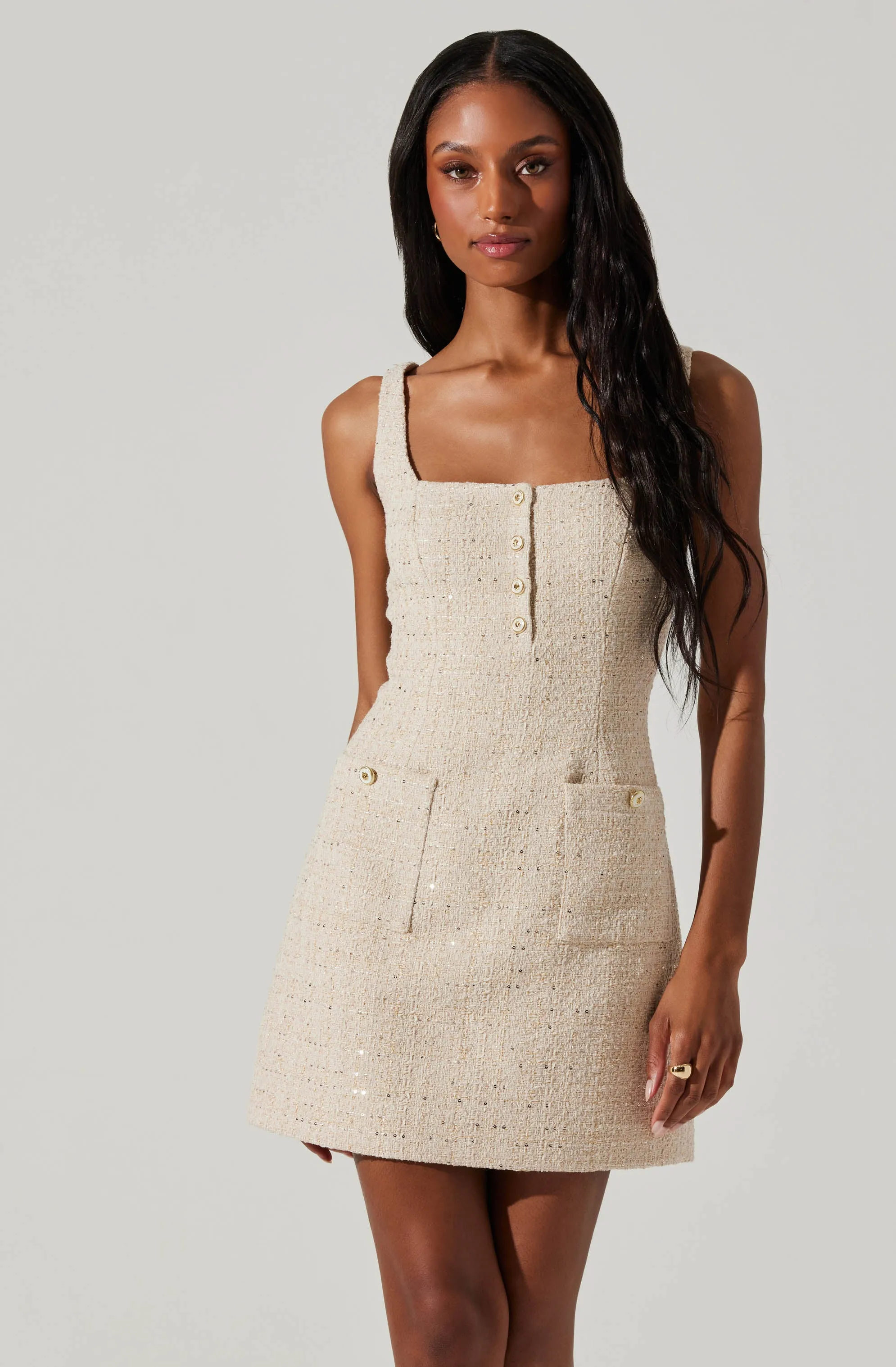 Final Few Deanna Tweed Mini Dress  Limited Stock!