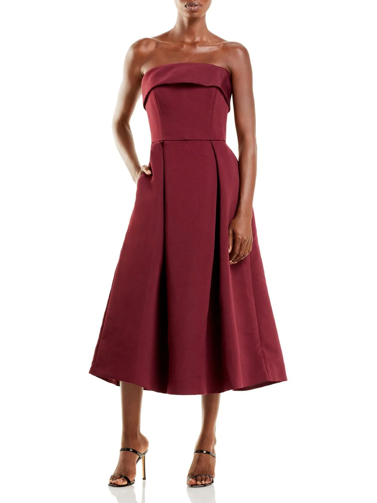 Final Few Faille Womens Woven Strapless Fit & Flare Dress  Almost Gone!