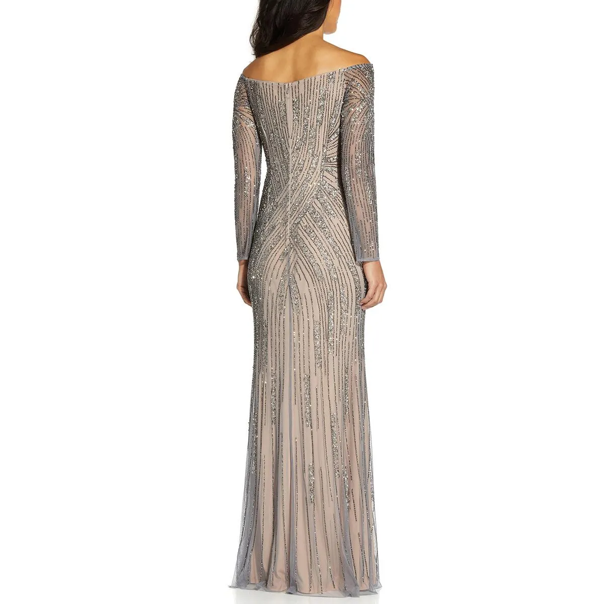 Final Few Womens Beaded Off-The-Shoulder Evening Dress  Ends Soon!