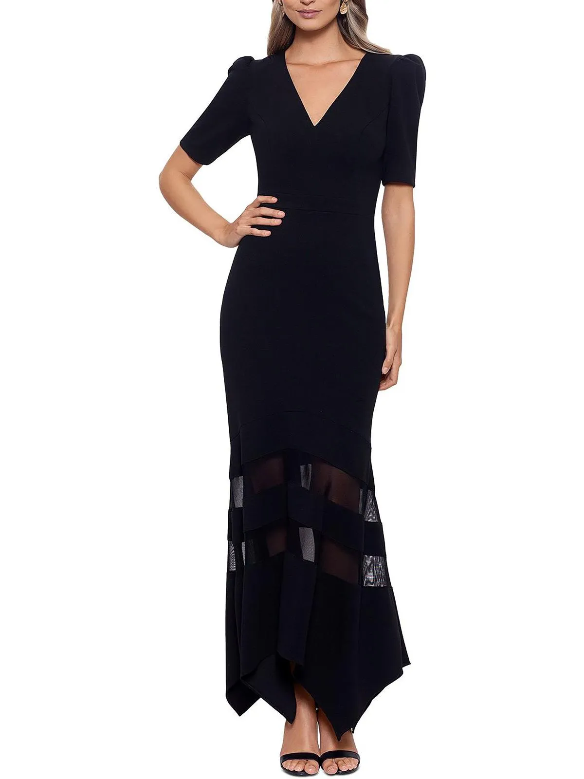 Final Few Womens Illusion Fit & Flare Evening Dress  Today Only!