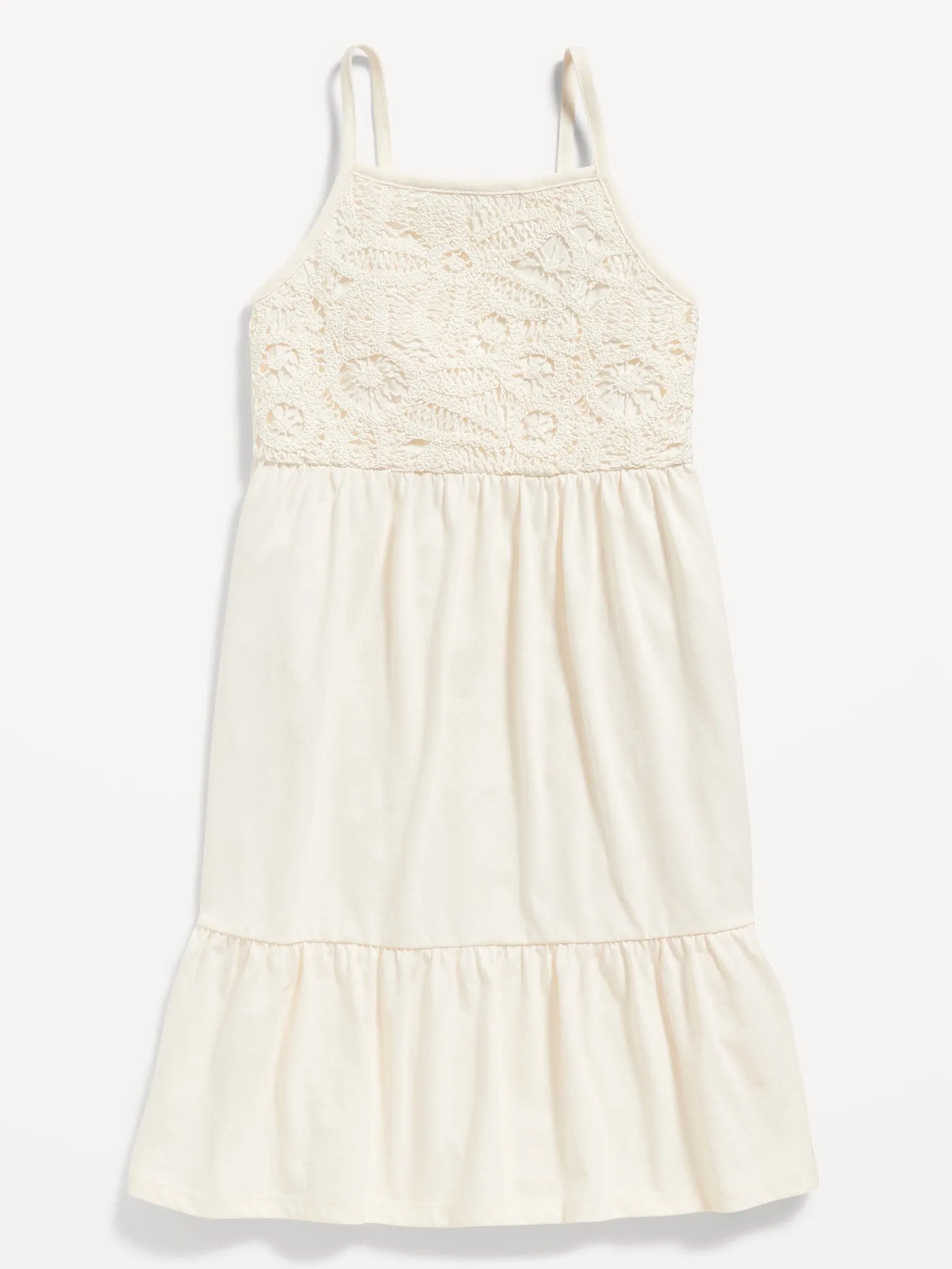 Fit & Flare Floral-Knit Bodice Cami Dress for Girls