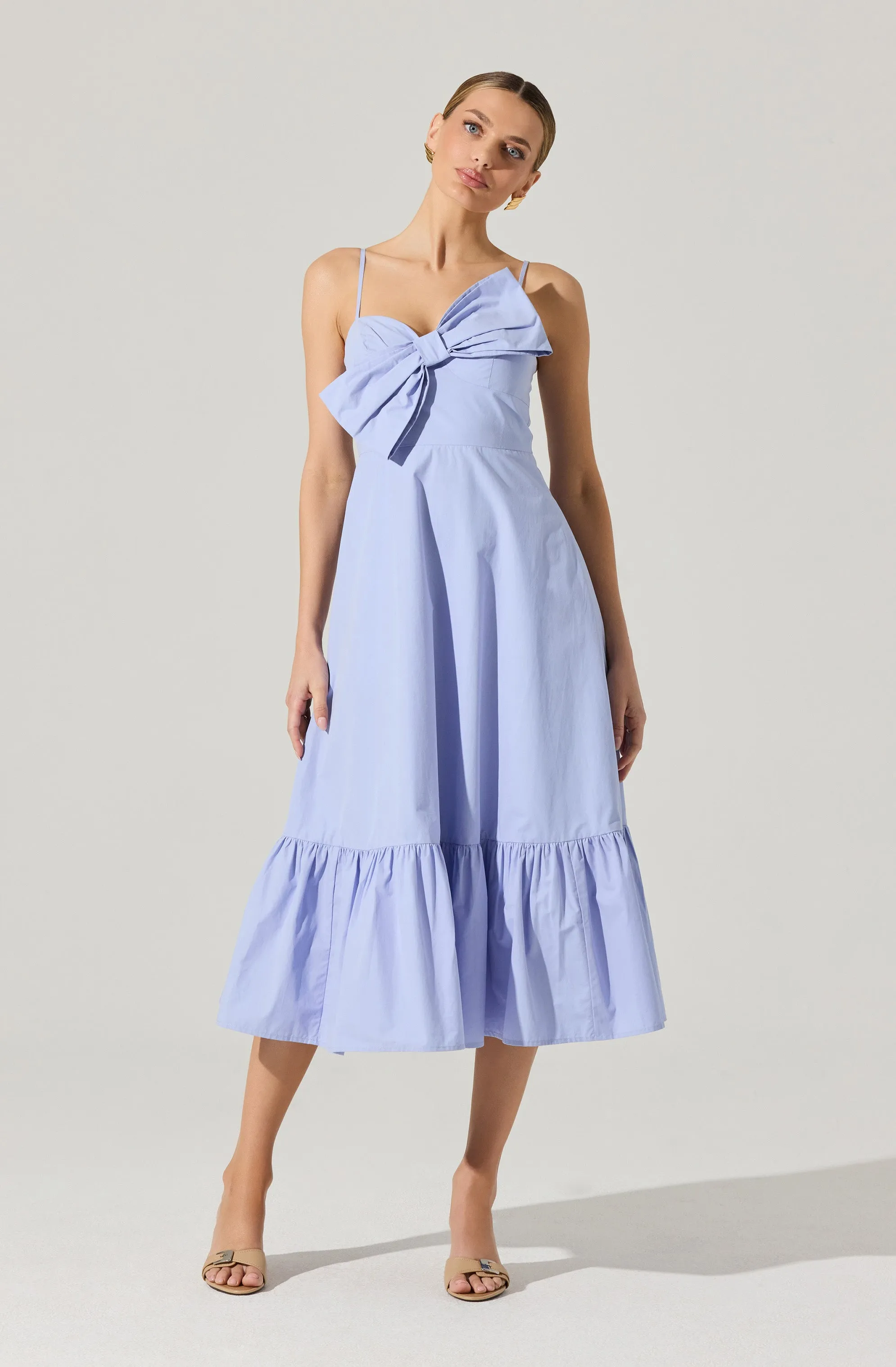 Flash Sale! Asymmetrical Bow Midi Dress  Dont Miss Out!