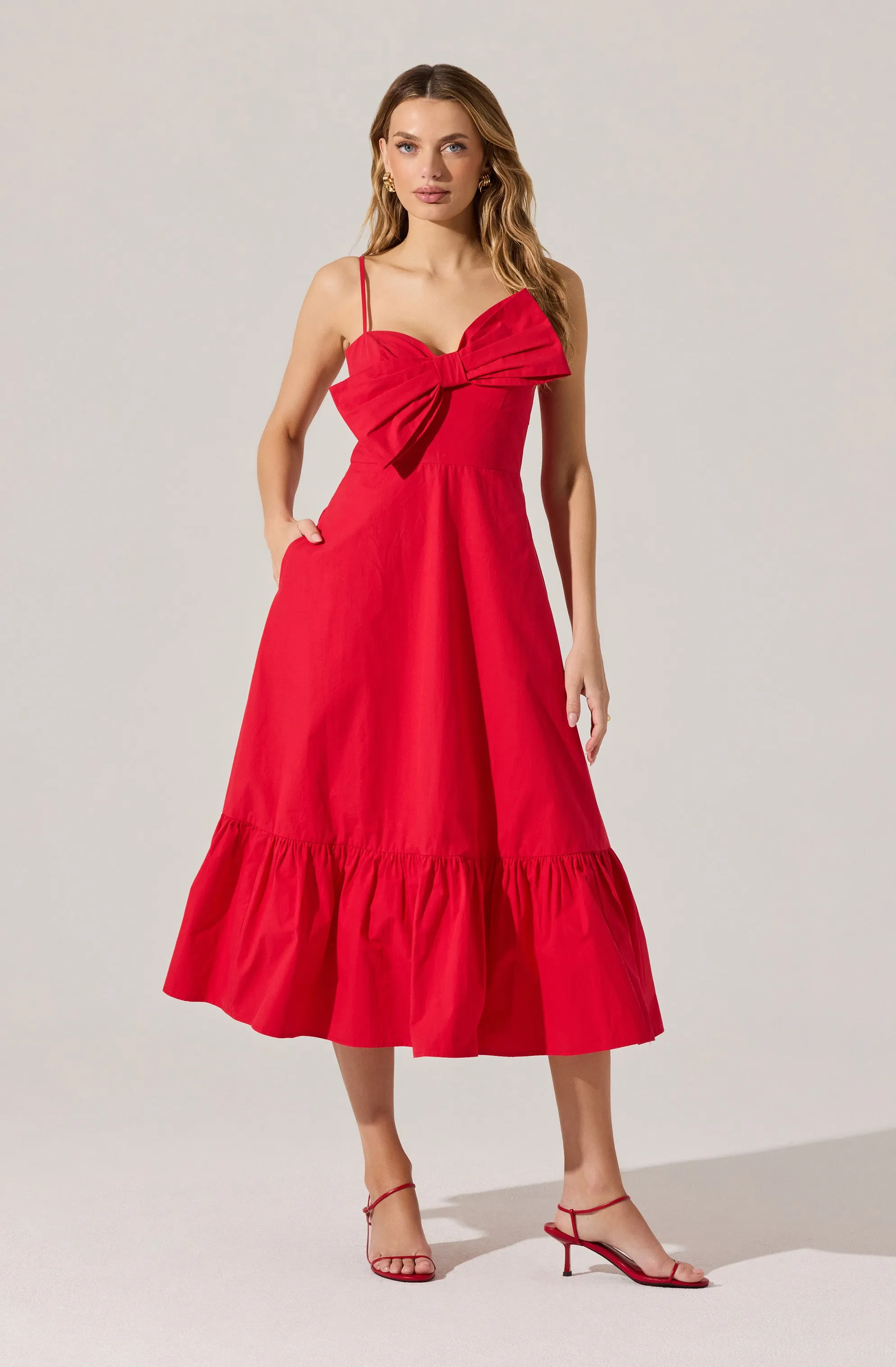 Flash Sale! Asymmetrical Bow Midi Dress  Dont Miss Out!