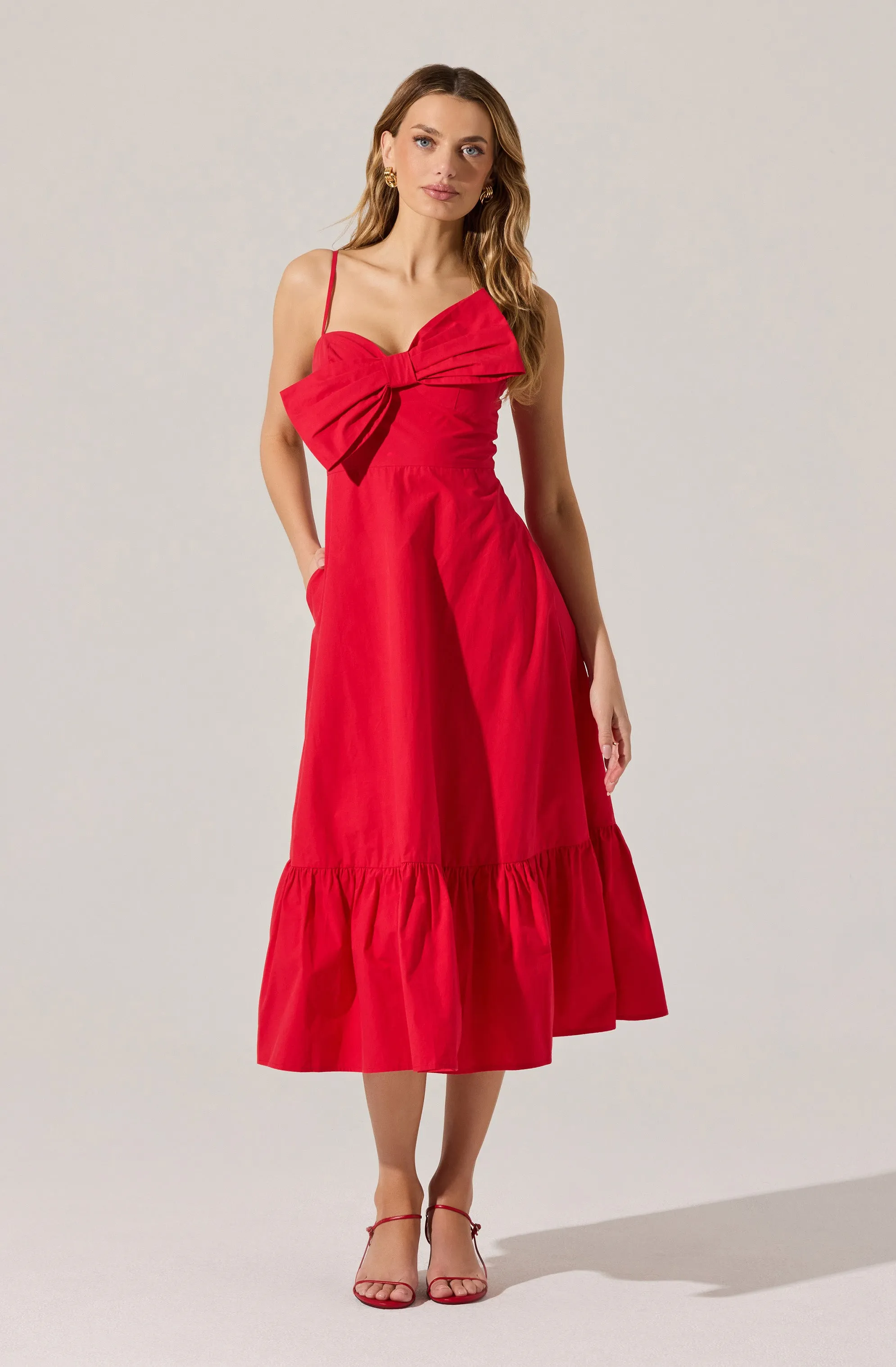 Flash Sale! Asymmetrical Bow Midi Dress  Dont Miss Out!