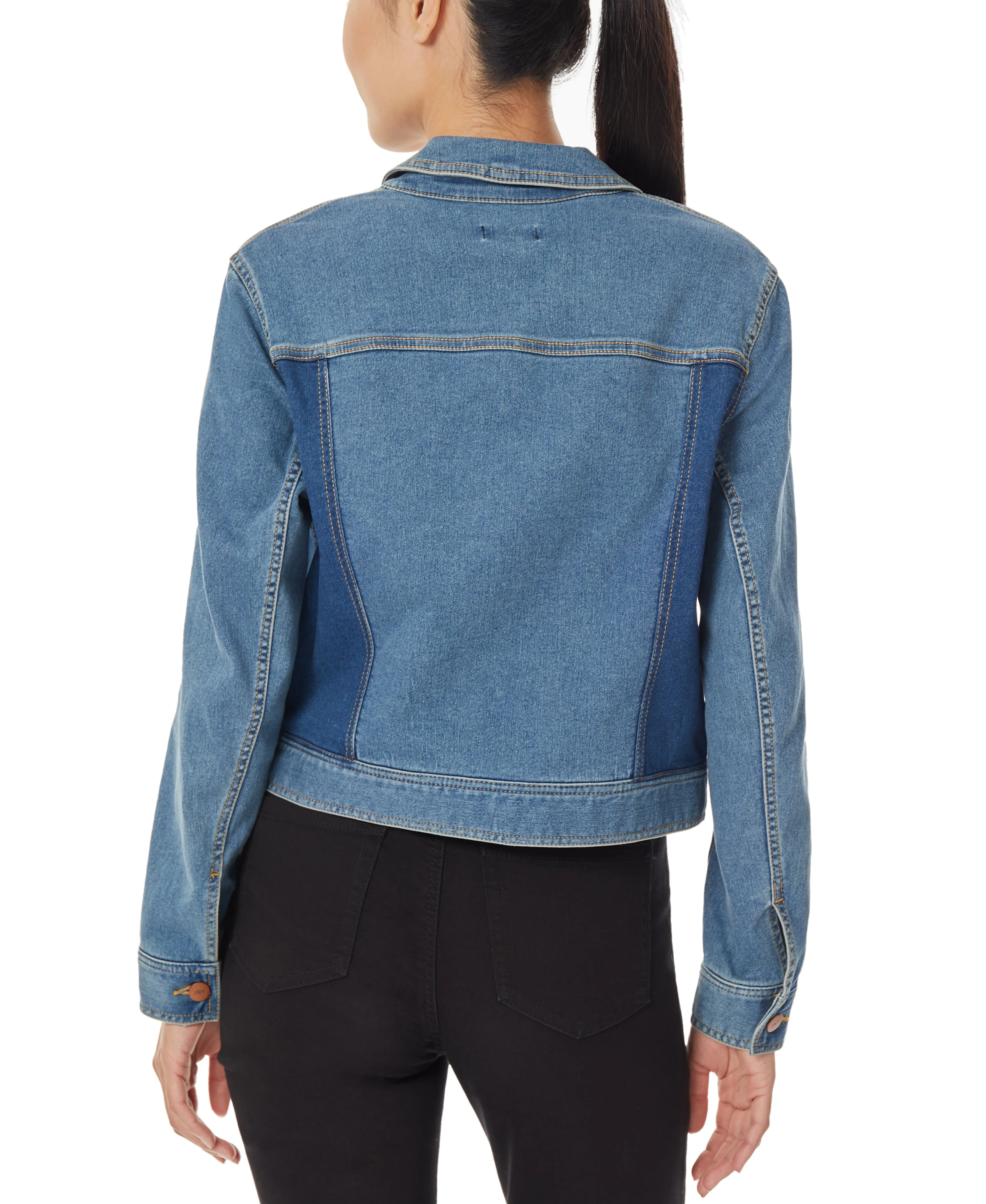 Flash Sale Colorblock Denim Jacket with 2 Front Pockets  Last Chance!