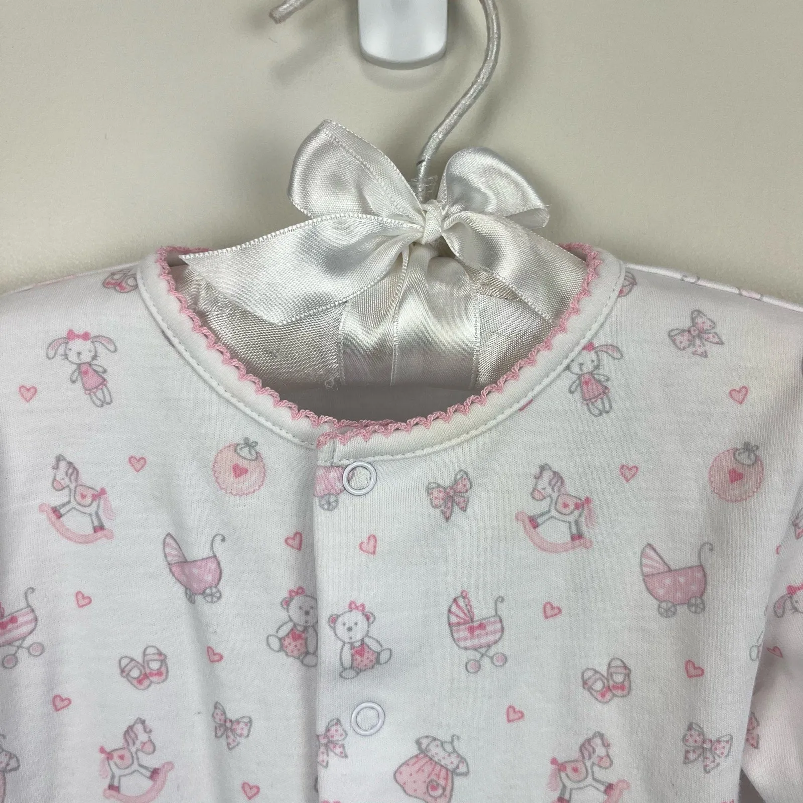 Flash Sale! Kissy Kissy White Pink Footie 6-9 Months  Limited Stock!