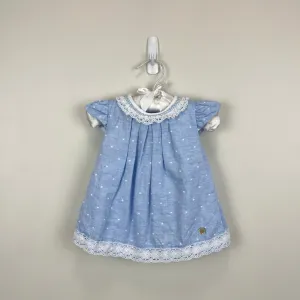Flash Sale! Paz Rodriguez Blue Dot Dress with Lace 3 Months  Limited Stock!