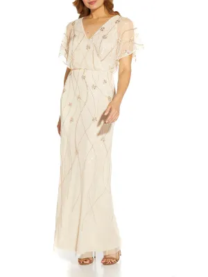 Flash Sale! Petites Womens Embellished Wedding Evening Dress  Almost Sold Out!