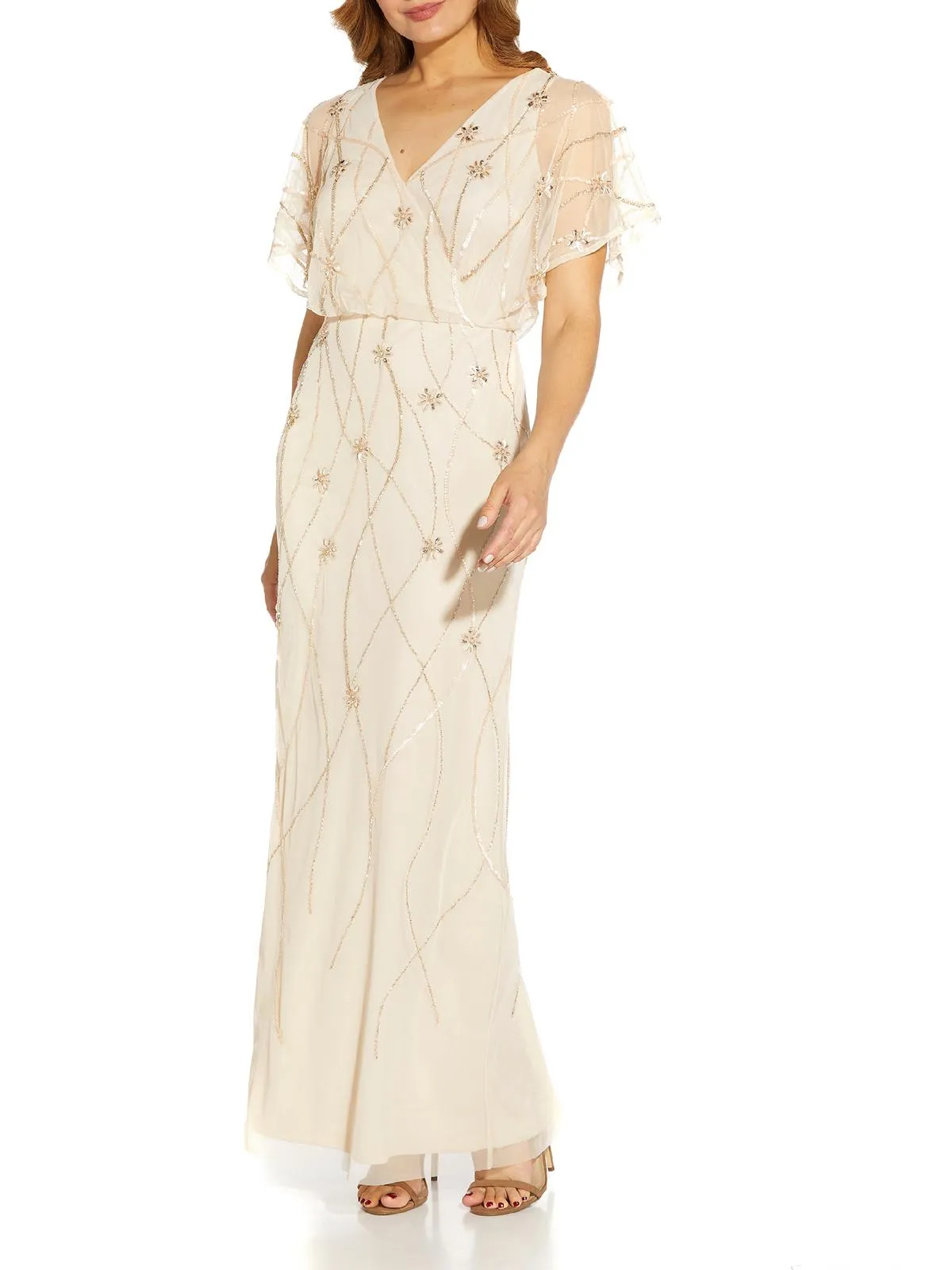 Flash Sale! Petites Womens Embellished Wedding Evening Dress  Almost Sold Out!
