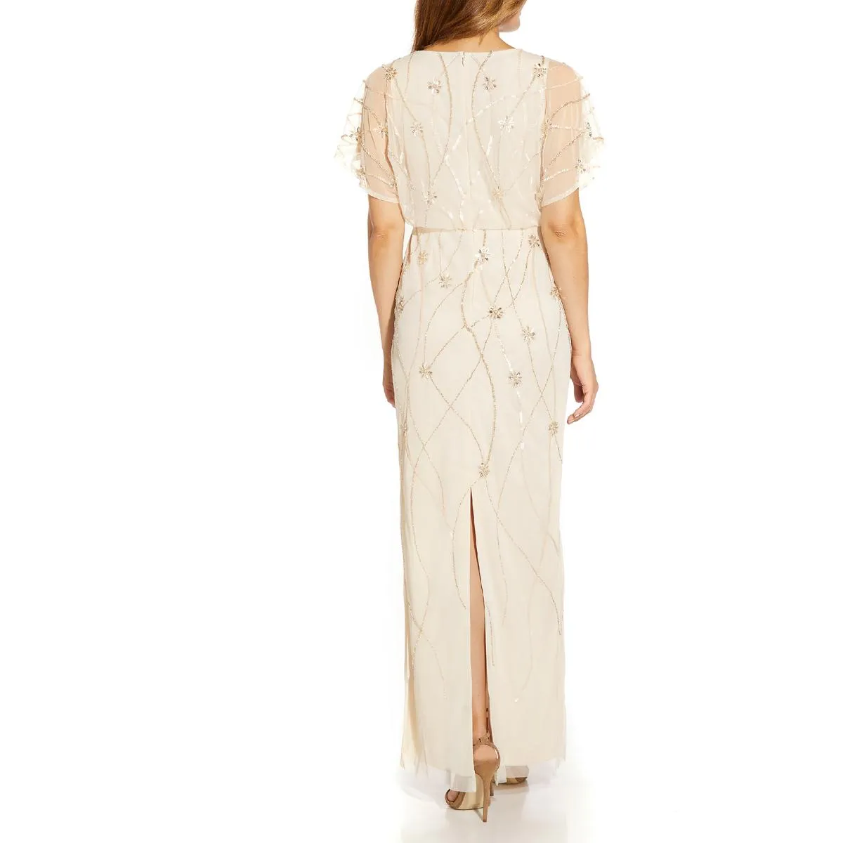 Flash Sale! Petites Womens Embellished Wedding Evening Dress  Almost Sold Out!