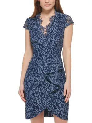 Flash Sale Petites Womens Lace Cascade Ruffle Bodycon Dress  Today Only!