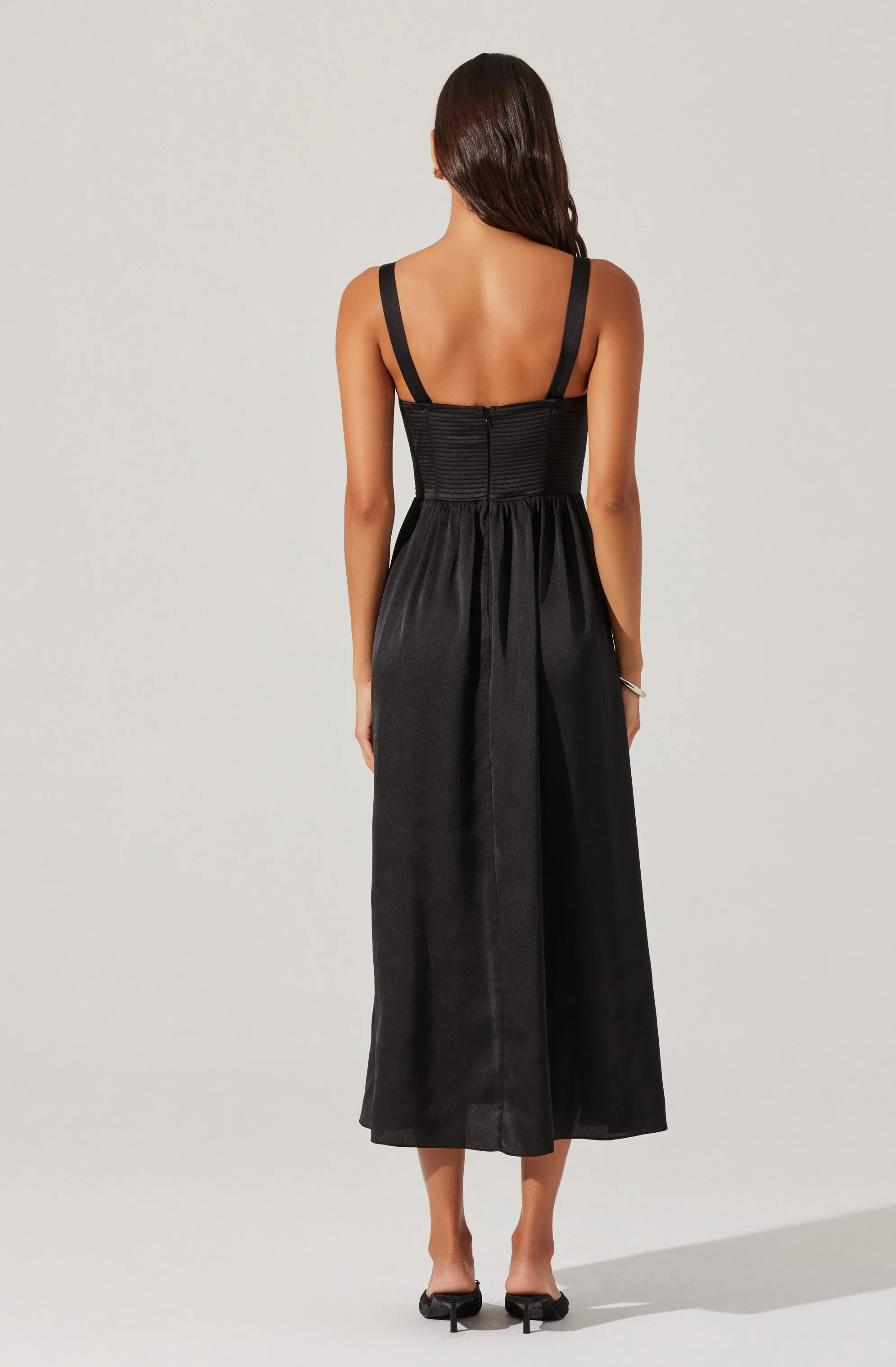 Flash Sale! Pleated Bustier Midi Dress  Stylish & Comfortable