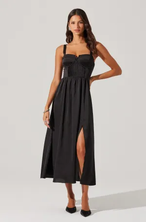 Flash Sale! Pleated Bustier Midi Dress  Stylish & Comfortable