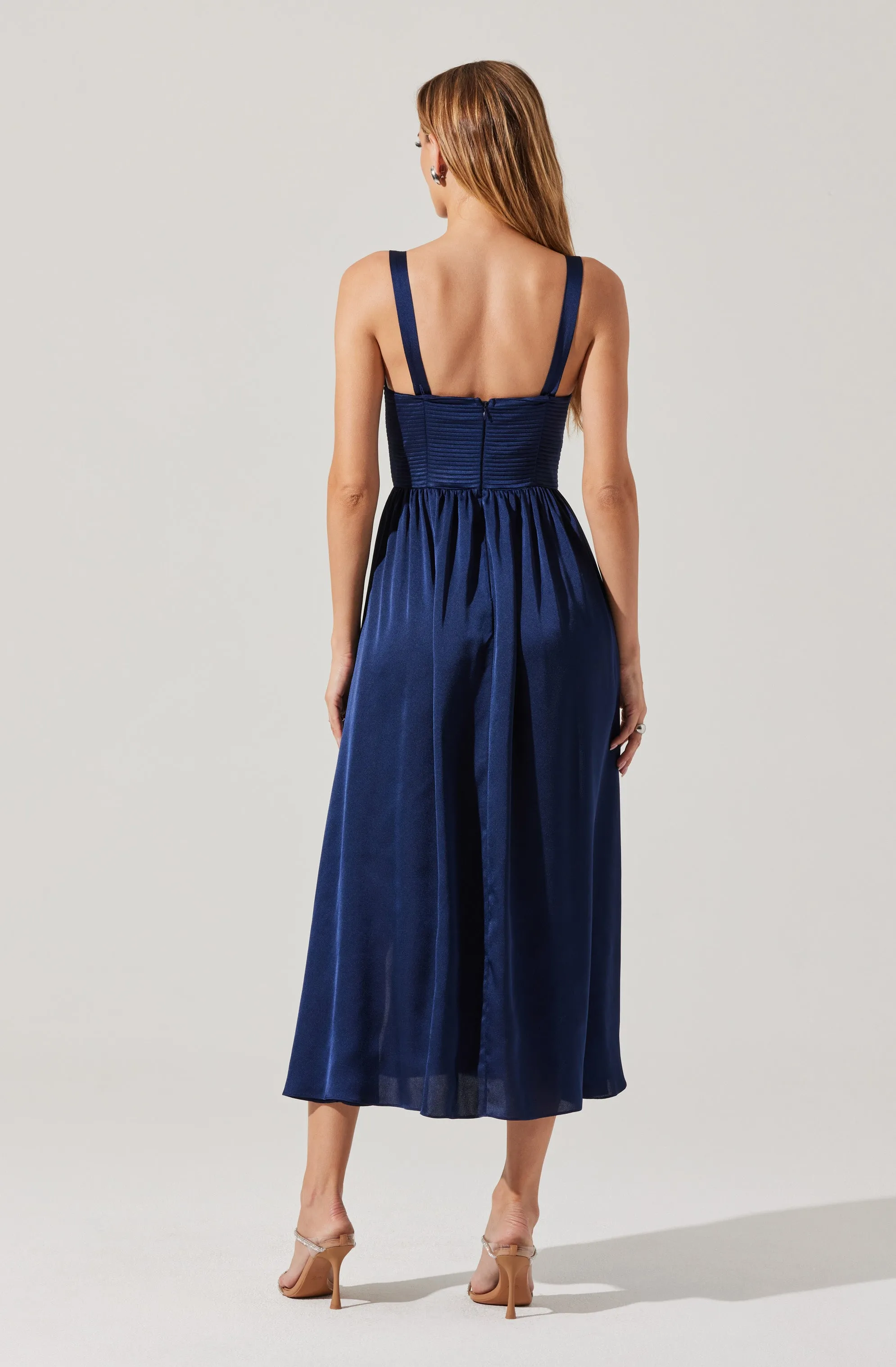 Flash Sale! Pleated Bustier Midi Dress  Stylish & Comfortable
